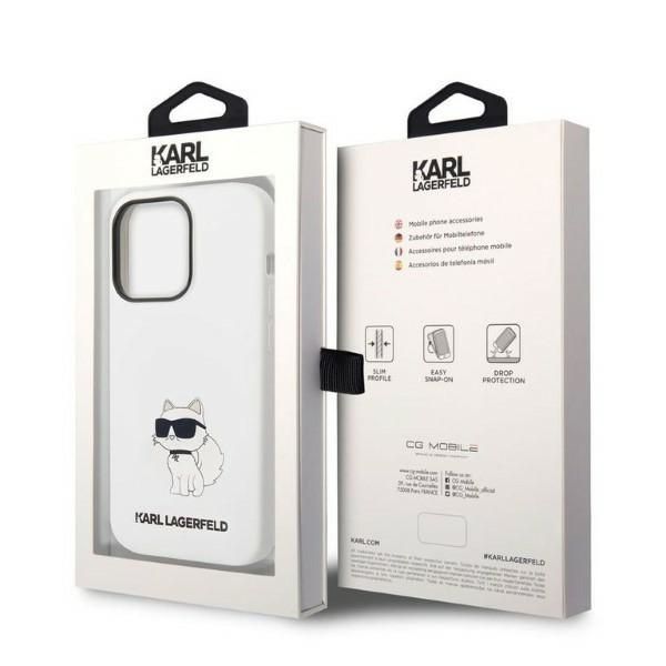 Etui na iPhone 14 Pro Max Karl Lagerfeld Choupette - Biały Silicon