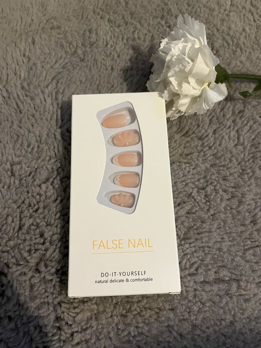 press on nails paznockie french jasne dziewczęce sztuczne