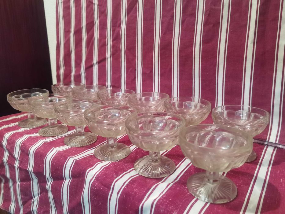 conjunto de 12 taças de vidro para sobremesa