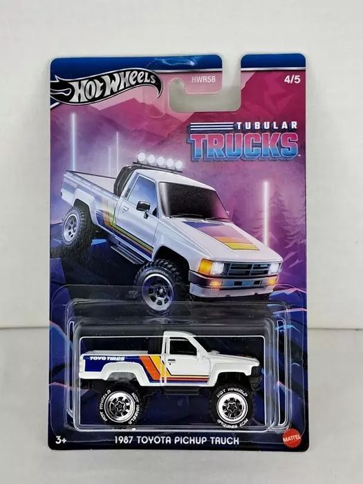 Hot Wheels 1:64 Tubular Trucks - Toyota Pickup Truck 1987 White