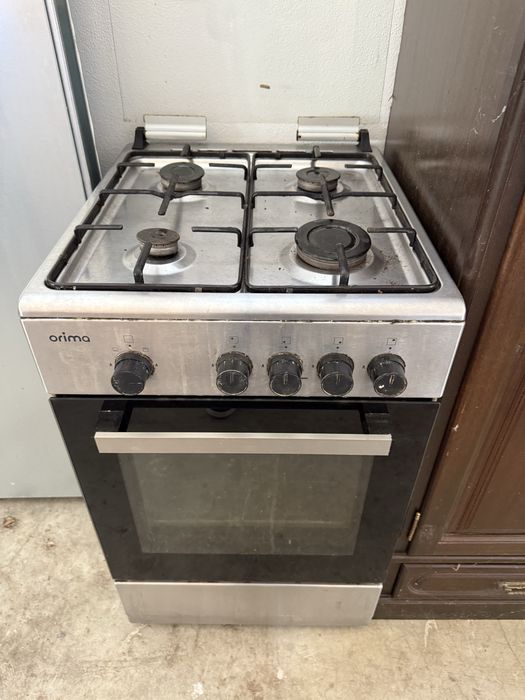 Fogão a gás a funcionar