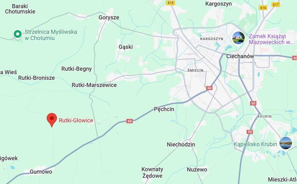 Działka blisko Ciechanowa