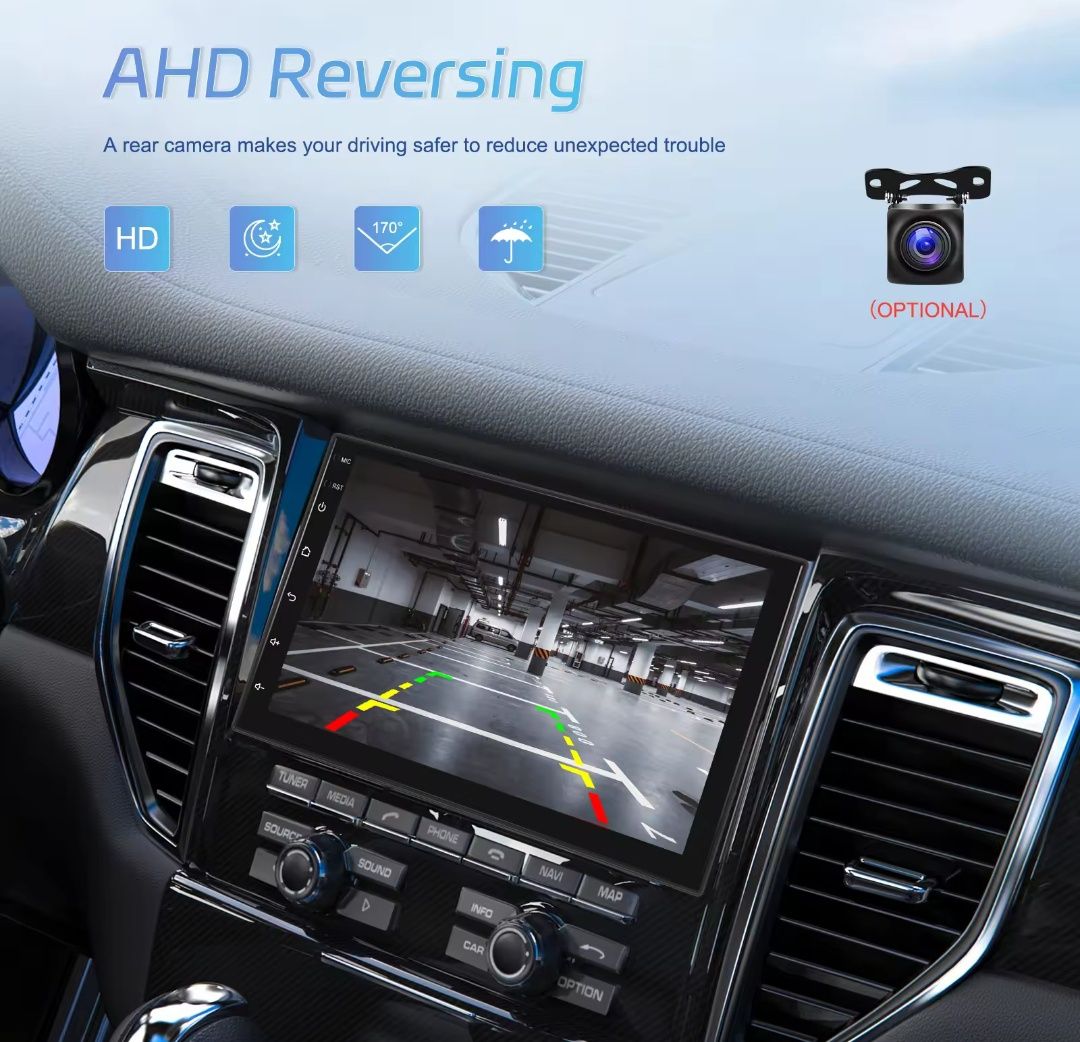 Rádio Android Auto 2Din 3/32GB 8-core GPS WiFi RDS Touch novo