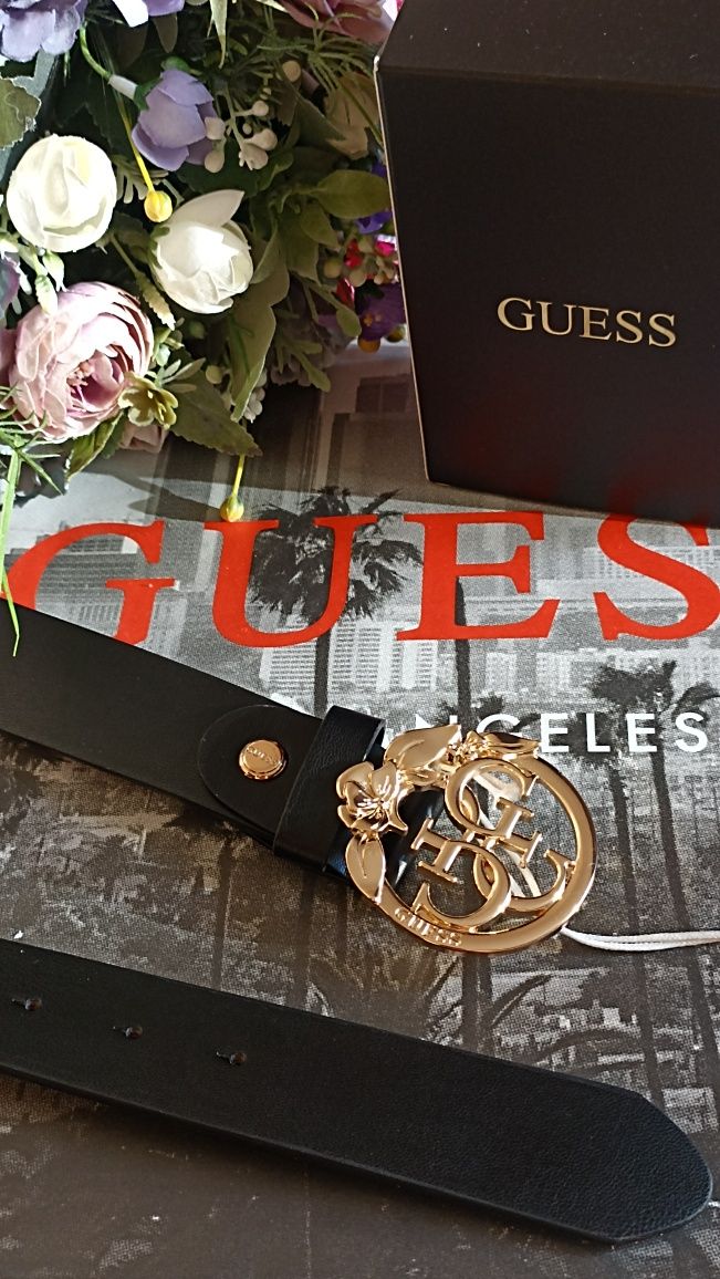 Pasek Guess L oryginalny logowany