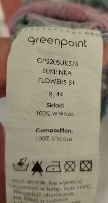 GREENPOINT Sukienka wiosna/ lato wzór kwiaty rozm. 44