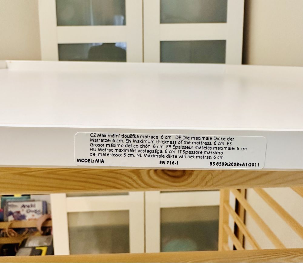 Łóżeczko Kinderkraft Mia + Materac IKEA Skönast 60x120 cm