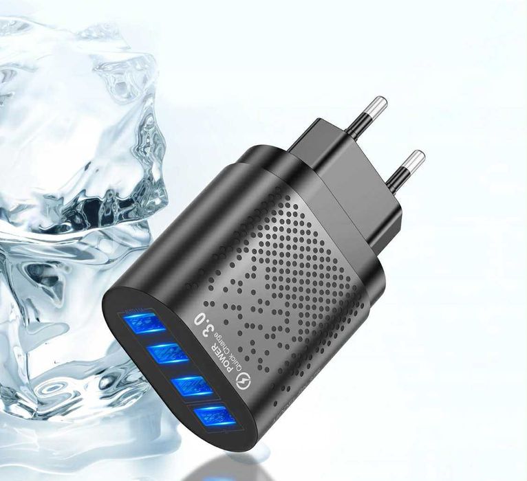 Zestaw ładowarka 4x USB i kabel 3w1 szybkie ładowanie 3 0 uniwersalna