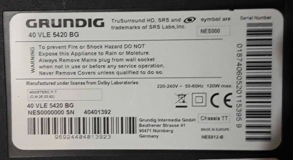 Zasilacz T3.15A FSP115-3F02 tv Grundig 40 VLE 5420BG