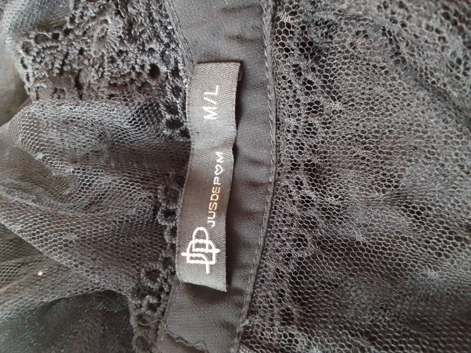 Sukienka MIDI czarna siateczka na podszewce M/L nowa