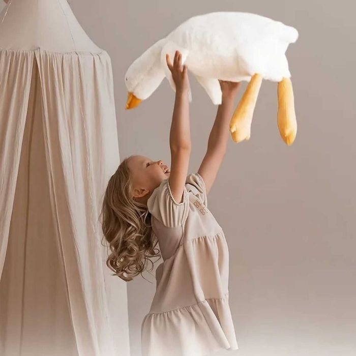 М'яка іграшка Гусак Обіймусь велика плюшева подушка обіймашка білий