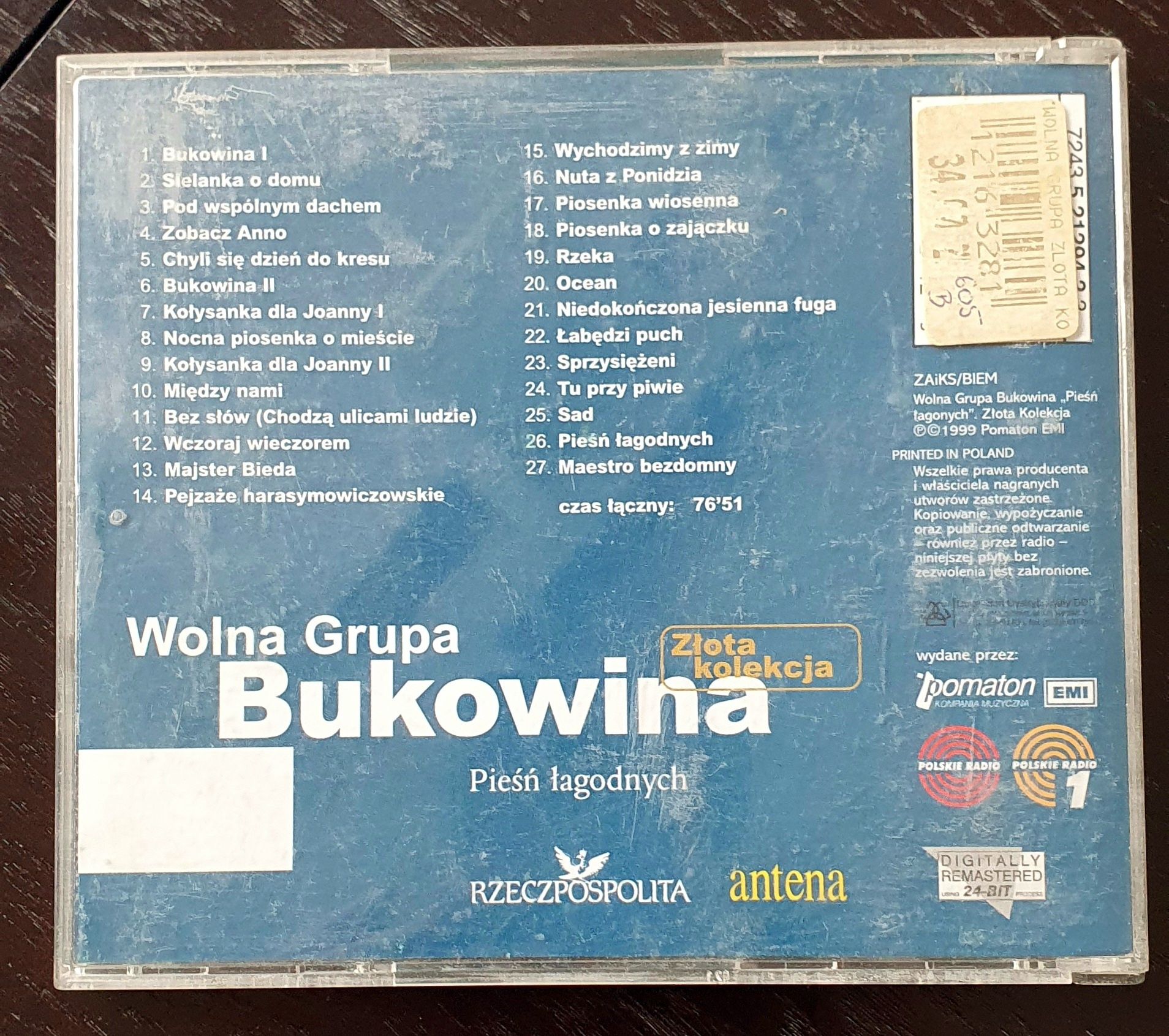 Wolna Grupa Bukowina - Pieśń Łagodnych Złota kolekcja CD