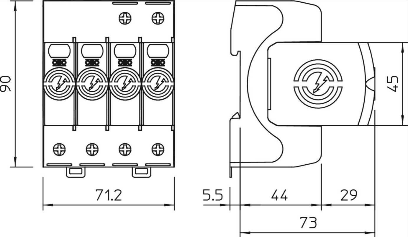 Ogranicznik przepięć B+C V50 3L+ NPE 280 V do sieci TN-S i TT OBO