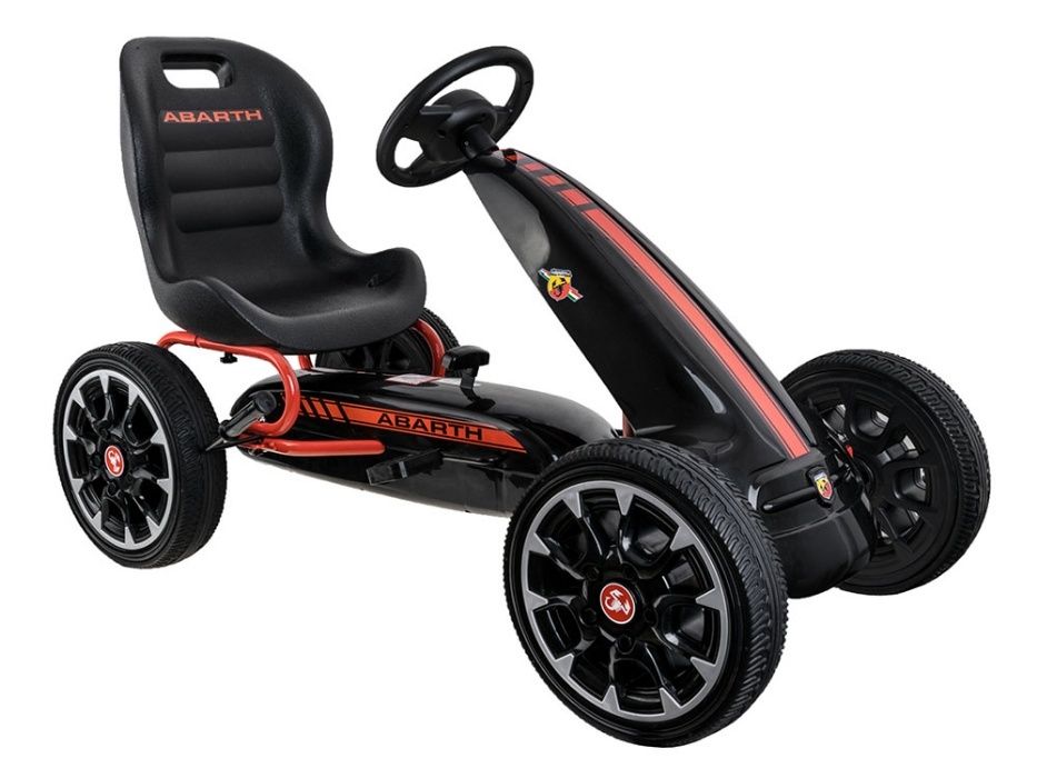 Wielki GOKART ABARTH na pedały Duże miekkie koła czerwony