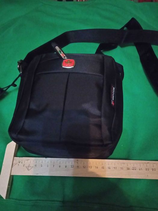 Качественная повседневная мужская деловая сумка через плечо 16х19х7