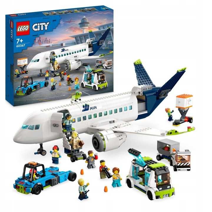 DUŻY Zestaw LEGO City Samolot pasażerski (Figurki, POJAZDY LOTNISKOWE)