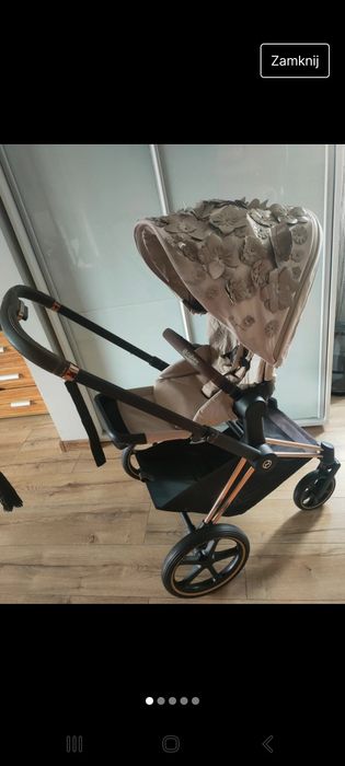 Cybex priam beige simple flowers 2.0 Gondola stelaz i spacerówka