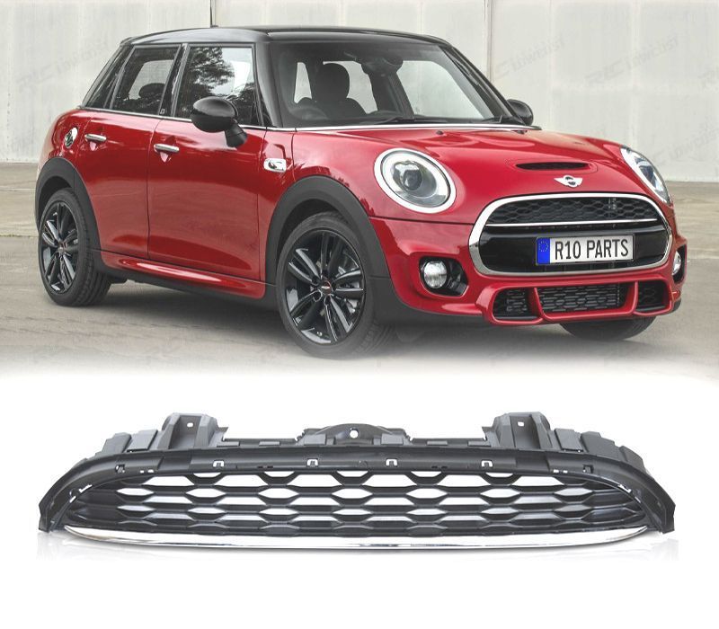 GRELHA FRONTAL MINI COOPER F55 F56 F57 14-21 ESTILO ESPORTIVO PRETO CROMADO