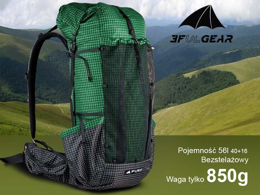 Plecak 56l ultralekki Qidian ultralight trekingowy lekki waga 850g