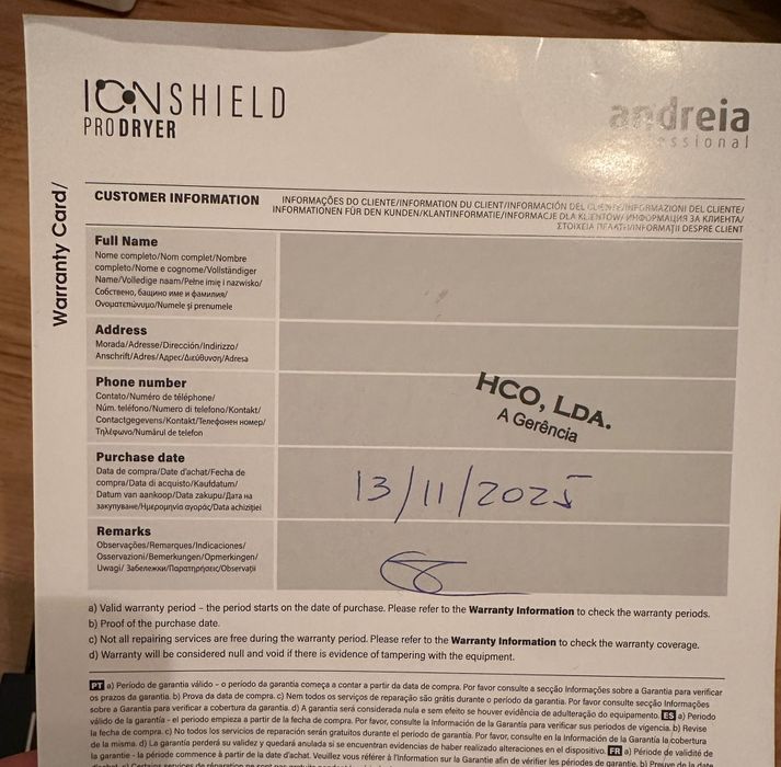 Secador Cabelo Andreia Secador Ion Shield Pro Dryer