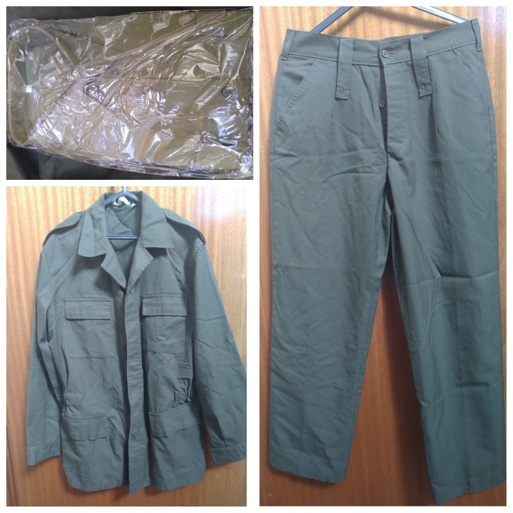 Uniformes do exército, camisa, calças e casaco