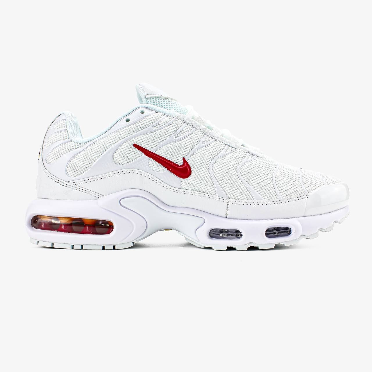 Чоловічі кросівки Nike Air Max Tn "White/Red"(літо)