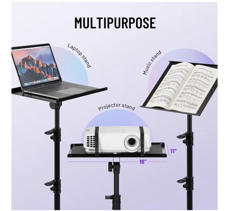Tripé para suporte de projetor, portatil, suporte multifuncional
