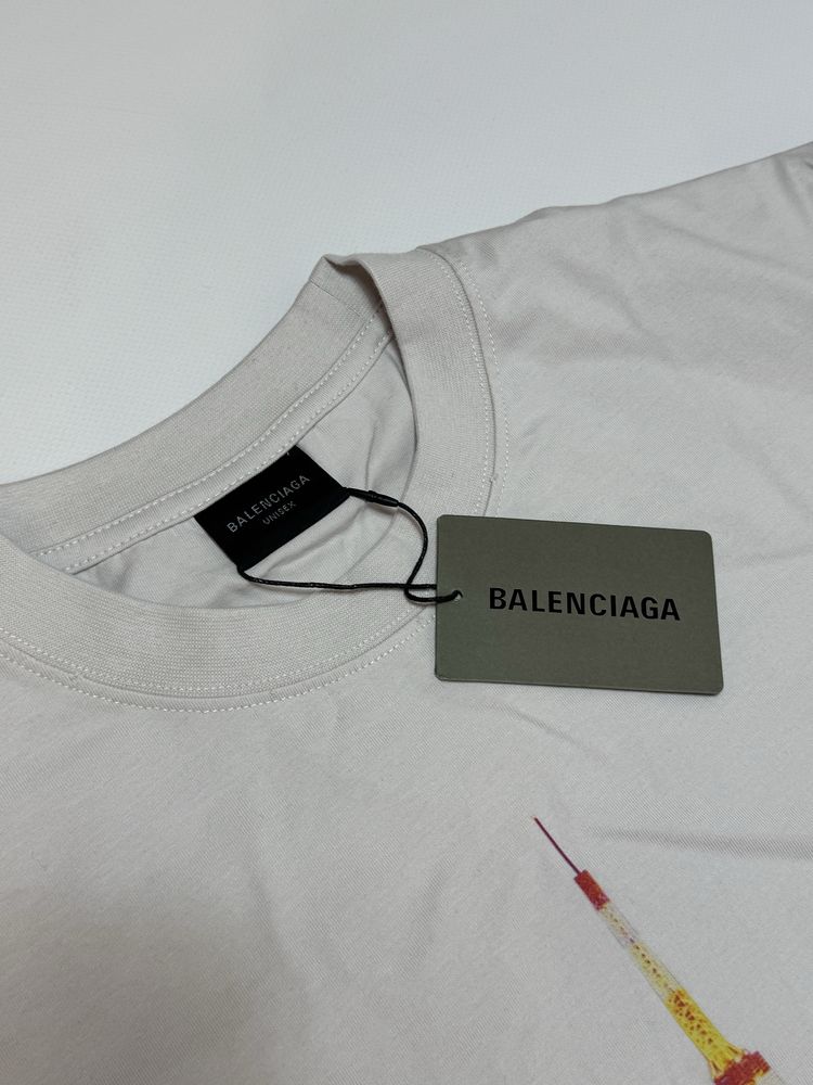 Футболка Balenciaga Tokyo Tower White S M oversized