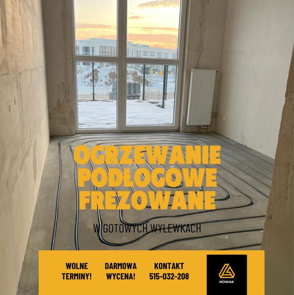 Frezowanie pod ogrzewanie podłogowe, ogrzewanie frezowane