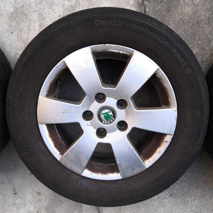 Jantes originais Skoda Octavia II 1Z com pneus 195 65 R15
