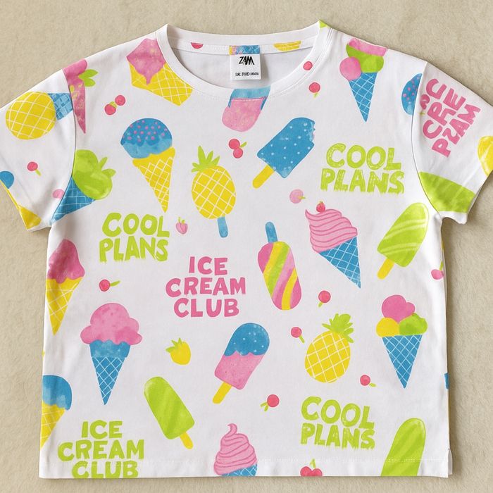 Koszulka ZARA „Ice Cream Club” – rozm. 152