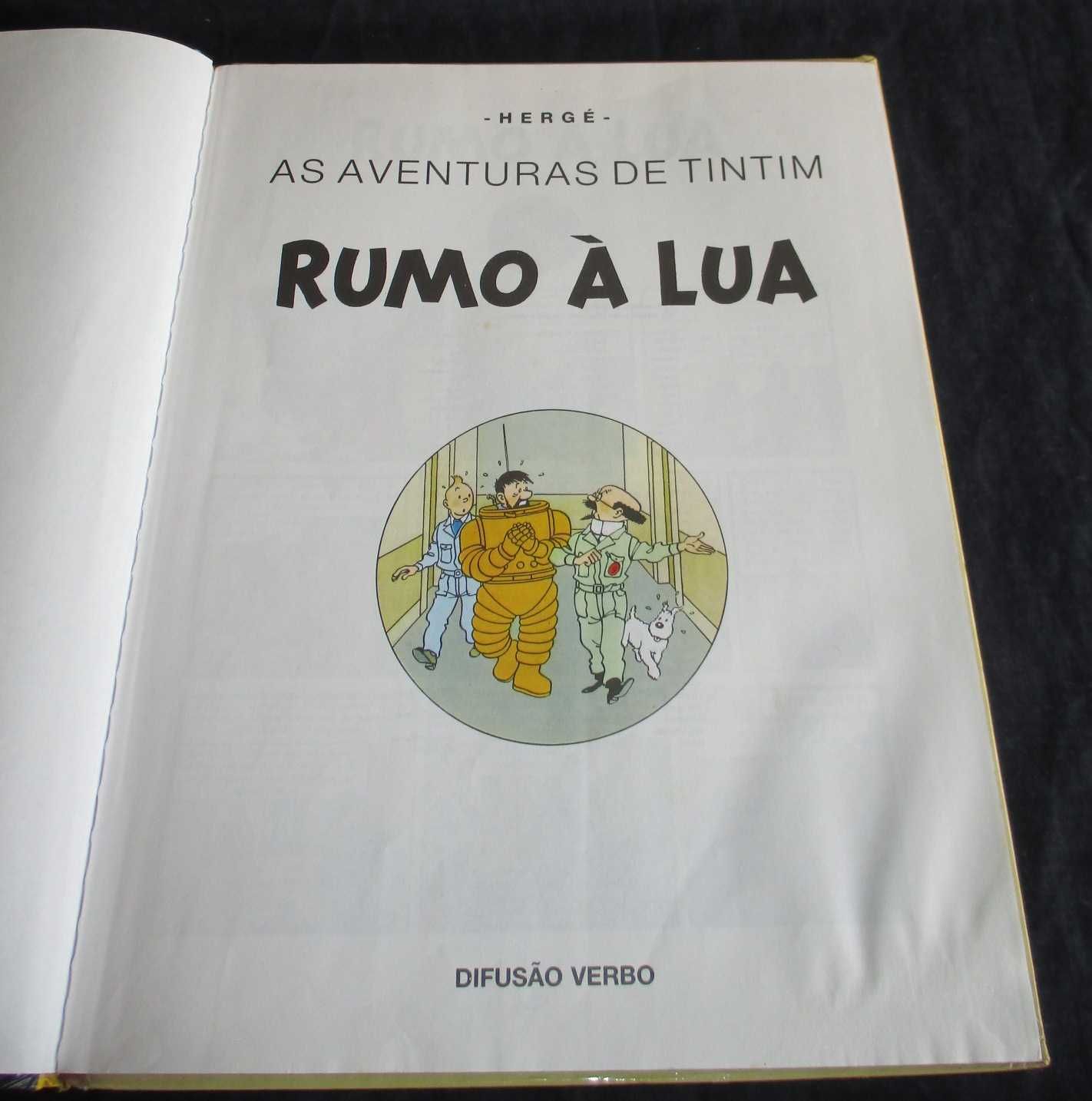 Livro BD Tintim Rumo à Lua Difusão Verbo