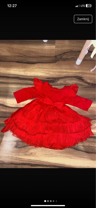 Piekna sukienka z kokardka 74 80 raz założona