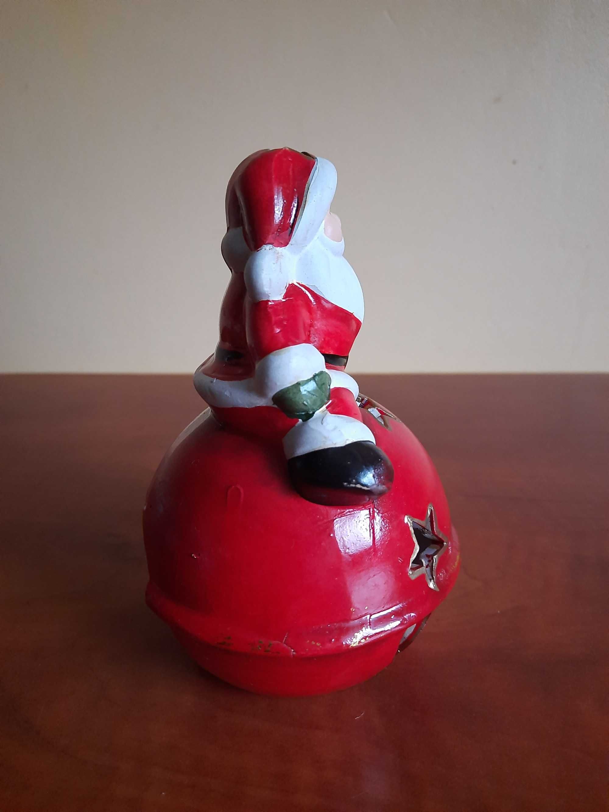 świecznik ceramiczny na tealighty z Mikołajem, Boże Narodzenie