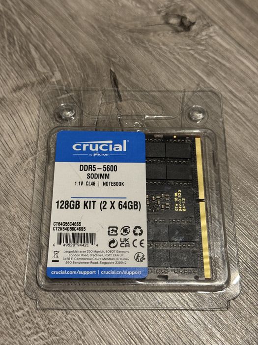 Crucial DDR 5600 128gb kit ( 2x64 ) gb оперативка