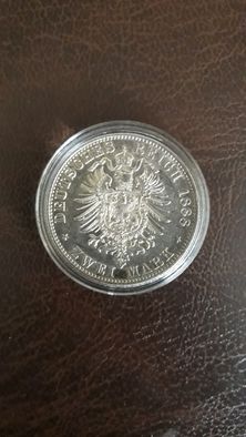 2 Marki Fryderyk 1888 r. Prusy-Mennicza-oryginał