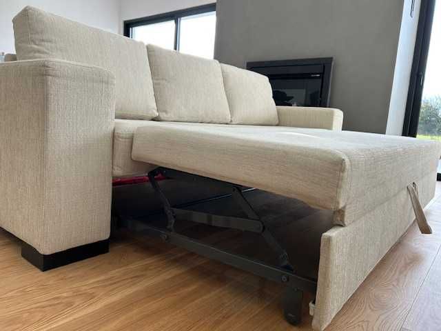 Sofá-cama grande, moderno, em excelente estado, tecido Aquaclean