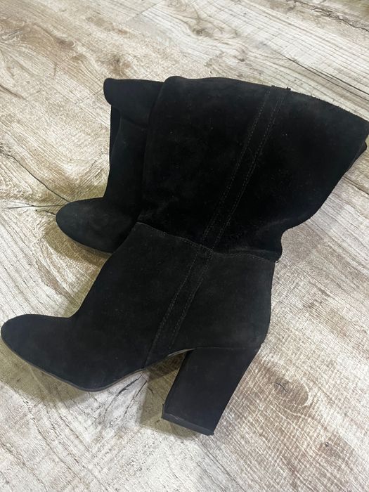 Черевики труби ZARA/чоботи труби замшеві/сапоги