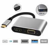 Adapter USB C HDMI typu C na HDMI 4K VGA USB 3.0 Konwerter audio-wideo