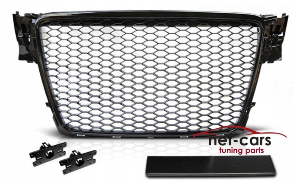 Grill AUDI A4 B8 08-11 wzór RS czarny mat