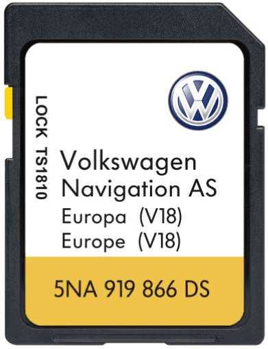 Cartão SD Volkswagen GPS AS Discovery Media MIB2 Europa 2023/2024 v18