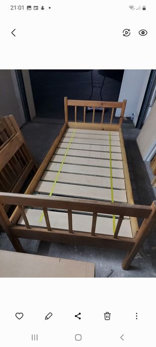 Łóżko drewniane rozkładane ze stelażem o wymiara 200cm x 90cm