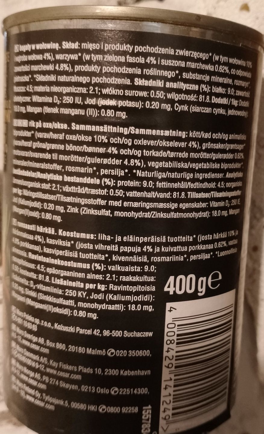 Karma mokra Cesar Wołowina 400g 6 sztuk