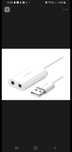 Zewnętrzna karta dźwiękowa UGREEN US205 USB 15cm biała