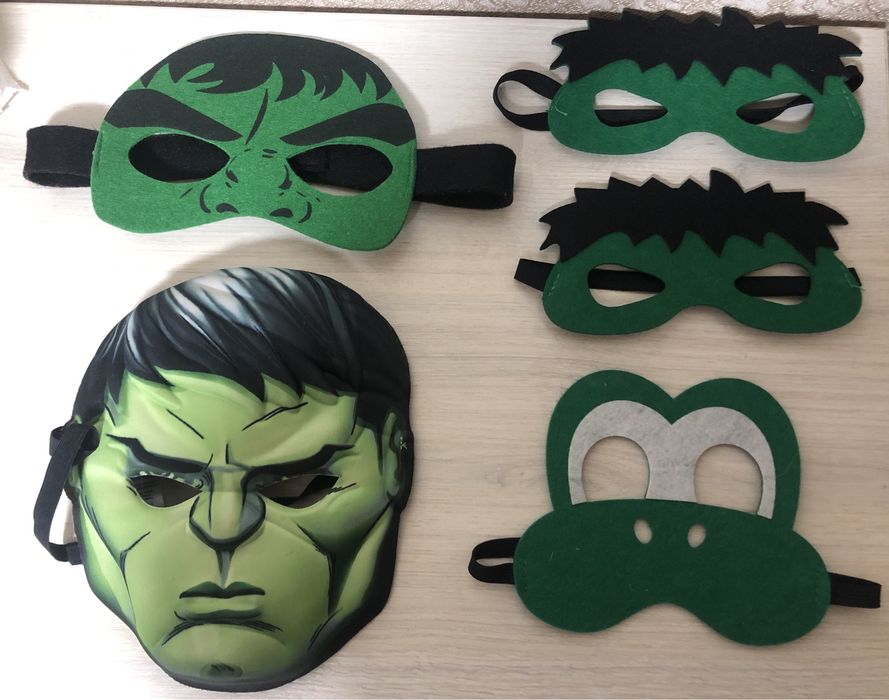 Новорічні карнавальні маски Spiderman спайдермен marvel Халк черепашка
