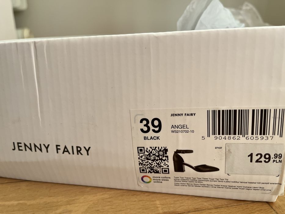 Czarne buty na obcasie 39 Jenny Fairy