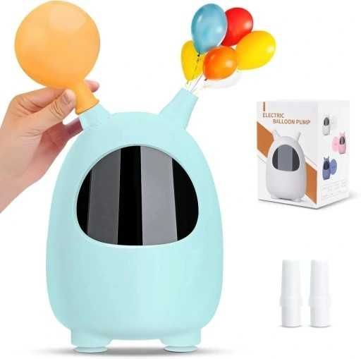 Elektryczna pompa balonowa, przenośna, z podwójną dyszą 600W niebieski