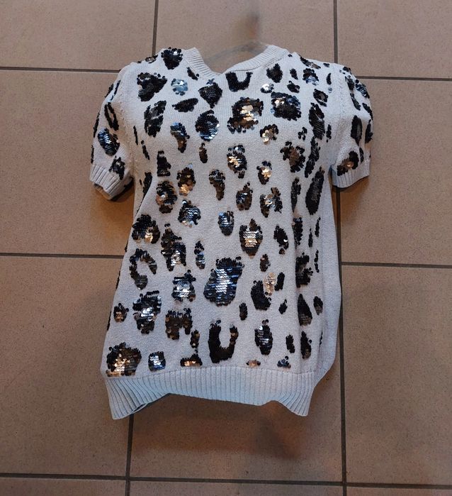 Bluzka z printem panterka cekiny  Rizmiar XS-S. Zapraszam