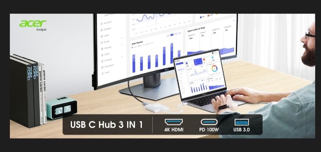Адаптер перехідник Acer USB - HDMI - Tupe-c