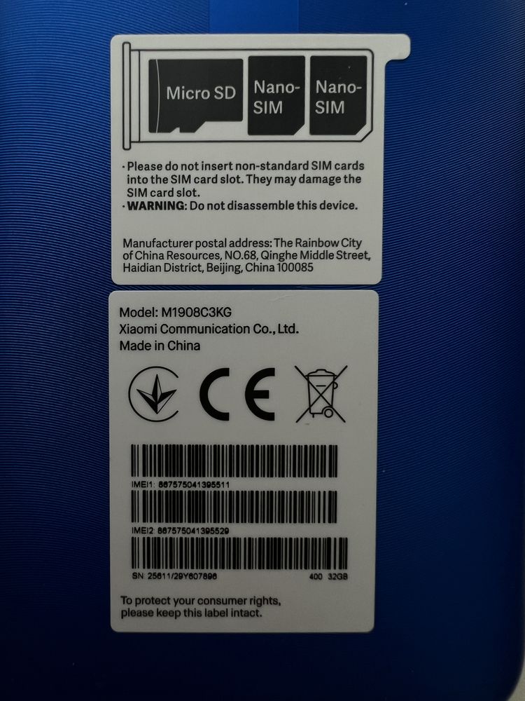 Xiaomi Redmi 8A 2/32 ocean blue (M1908C3KG) + чохол