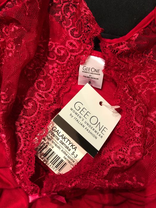 Sexi pidżama piżama komplet bielizna gee one s 36 walentynki karmazyn